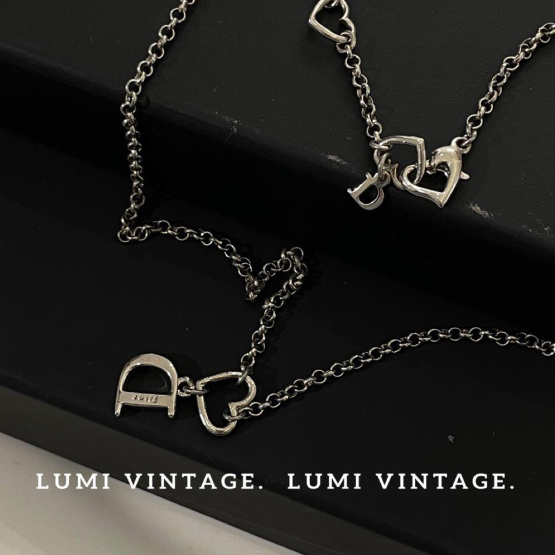 95新 DIOR/迪奥 银色爱心项链58579111