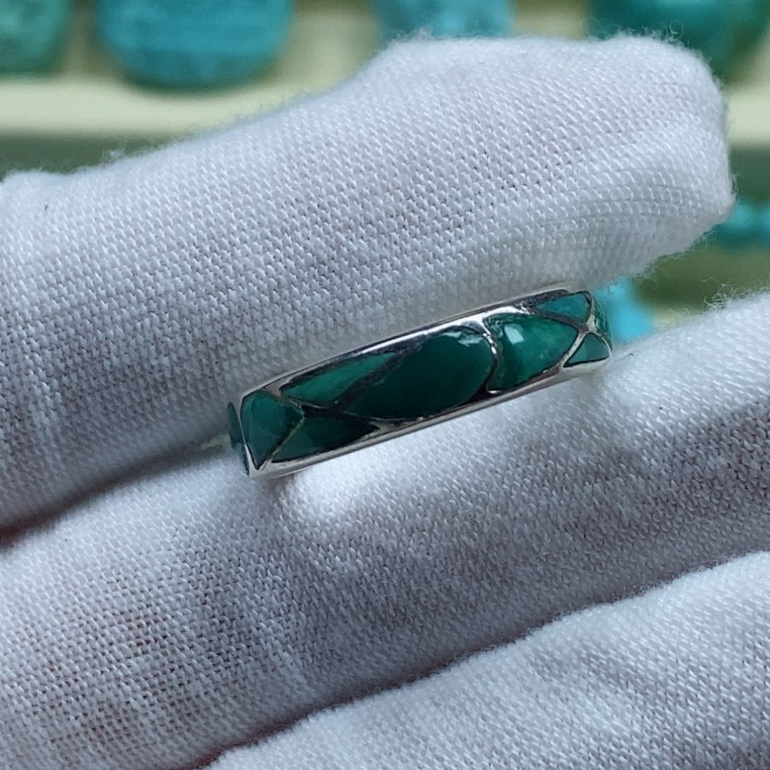 绿松石珠宝奇石银S925镶嵌