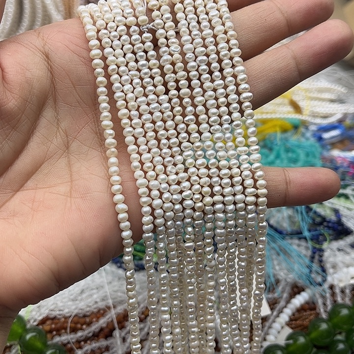 玛瑙/玉髓未镶嵌珠宝半成品一条3.5mm左右珍珠