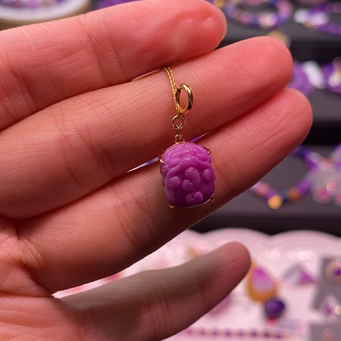 苏纪石（舒俱来）18K金镶嵌吊坠(不含链)