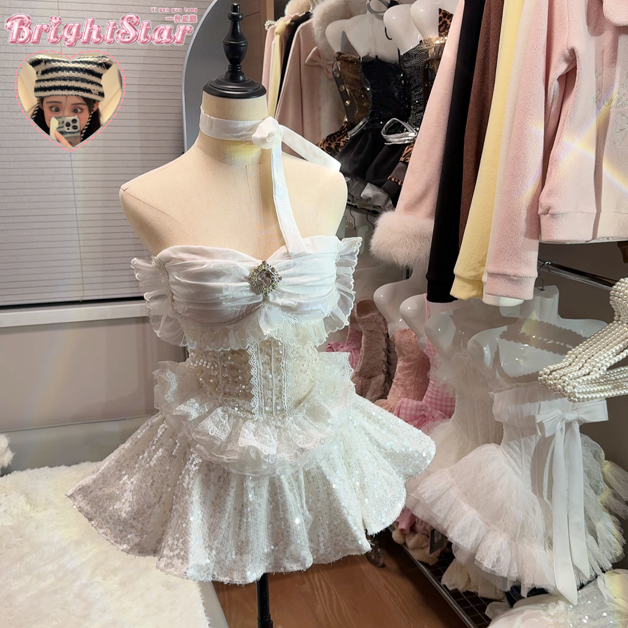 星河千金/芭蕾少女美学华丽重工款蕾丝抹胸➕蓬蓬裙两件套装