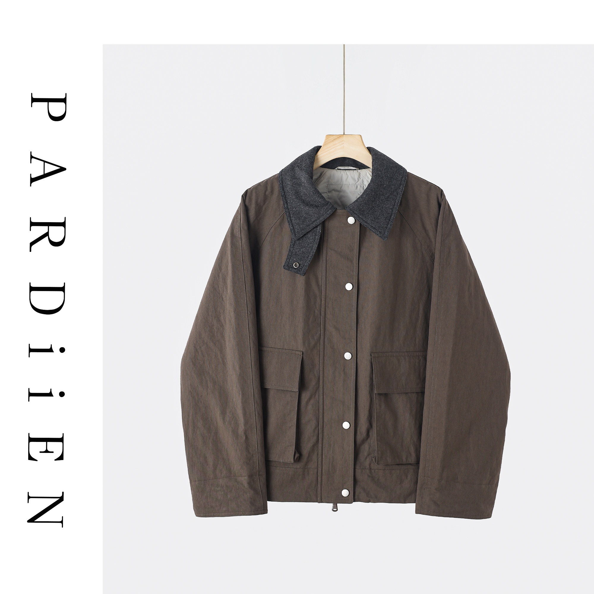 【北总严选】帕迪恩拼接老钱风工装棉服外套25PD-99308