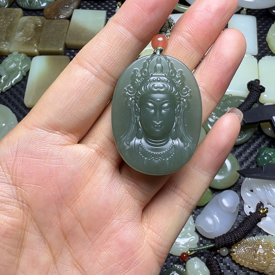 和田玉未镶嵌吊坠(不含链)卡39.7