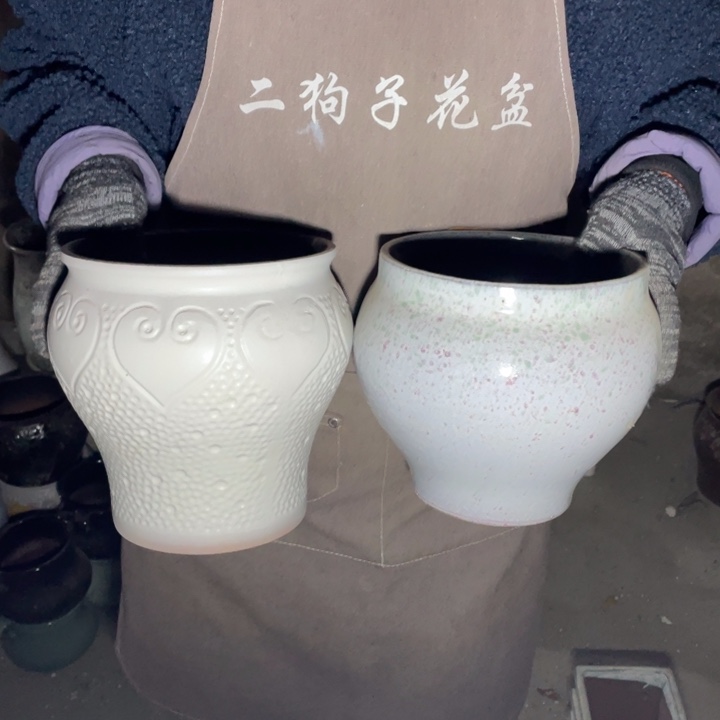 花盆紫砂口18高19瑕疵瑕疵