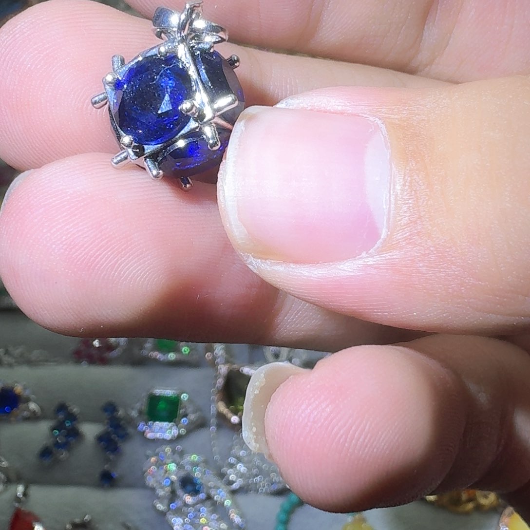 绿水晶戒指银S925镶嵌