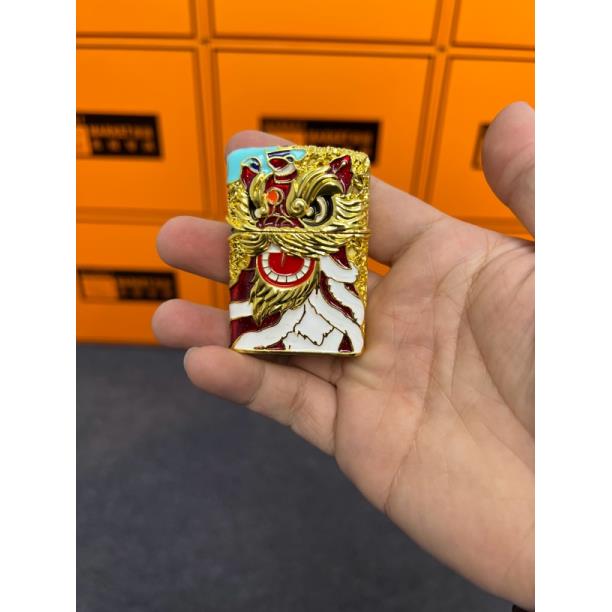 ZORRO佐罗爆款鸿运当头掐丝珐琅彩煤油打火机醒狮（需自备油）