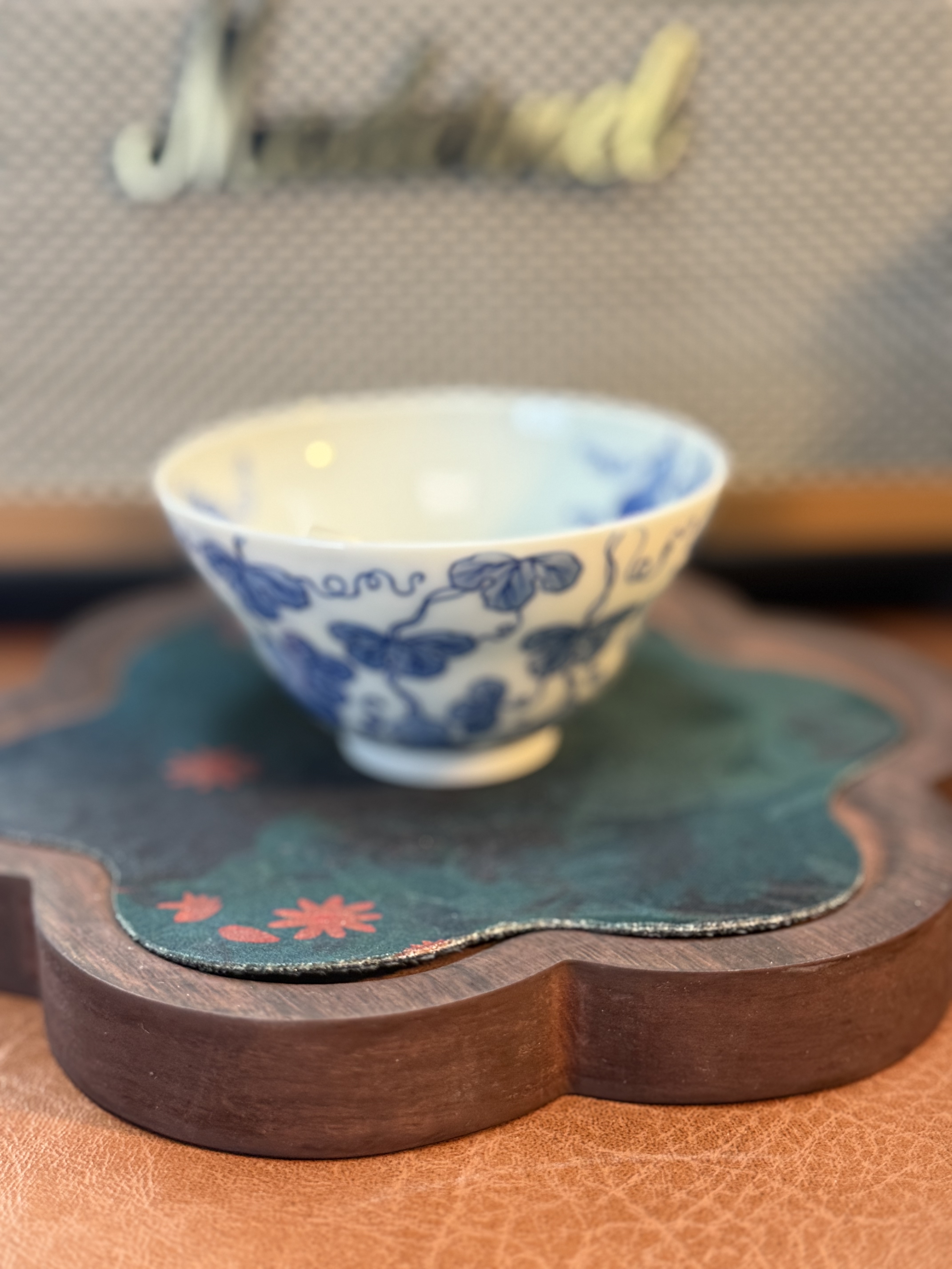 A143【景墨春风】景德镇手工手绘青花葫芦主人杯  70ml 