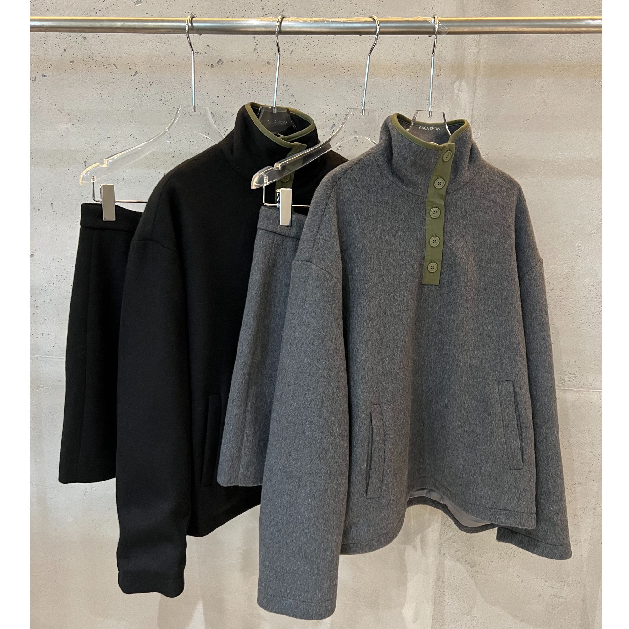 【DYMMXYMM】--.撞色五扣高领羊毛呢料套装-5FW-W250856