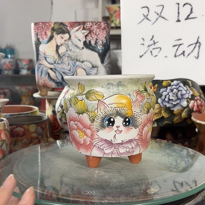 景德镇手绘花盆性价比超高