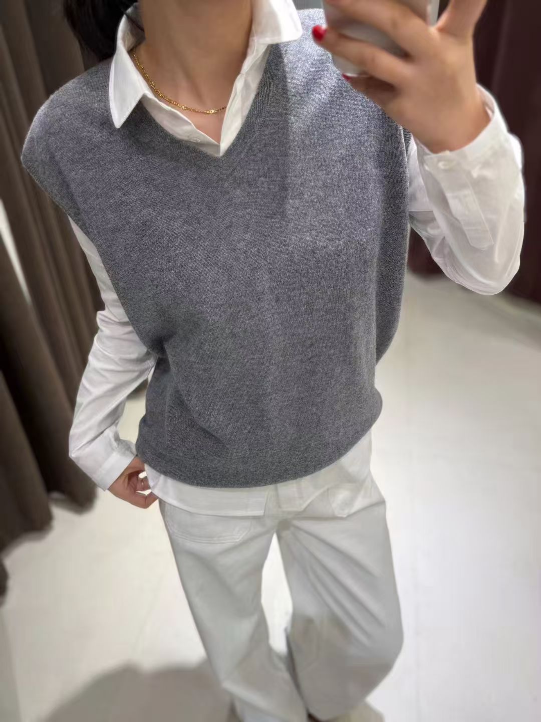 V领简约百搭老钱风舒适无袖马甲H0317