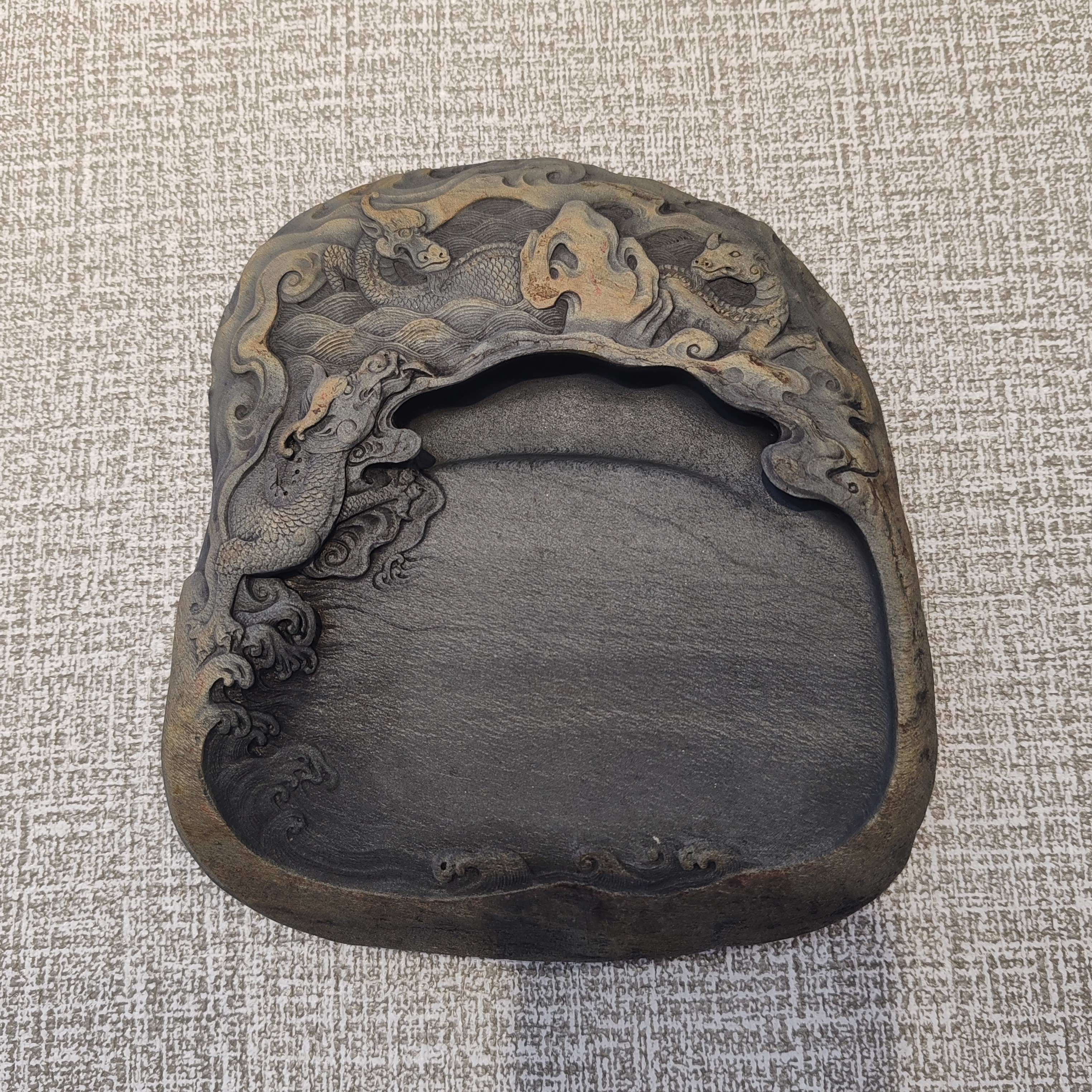 文房四宝/老坑歙砚/罗纹、金晕/藏品/孤品