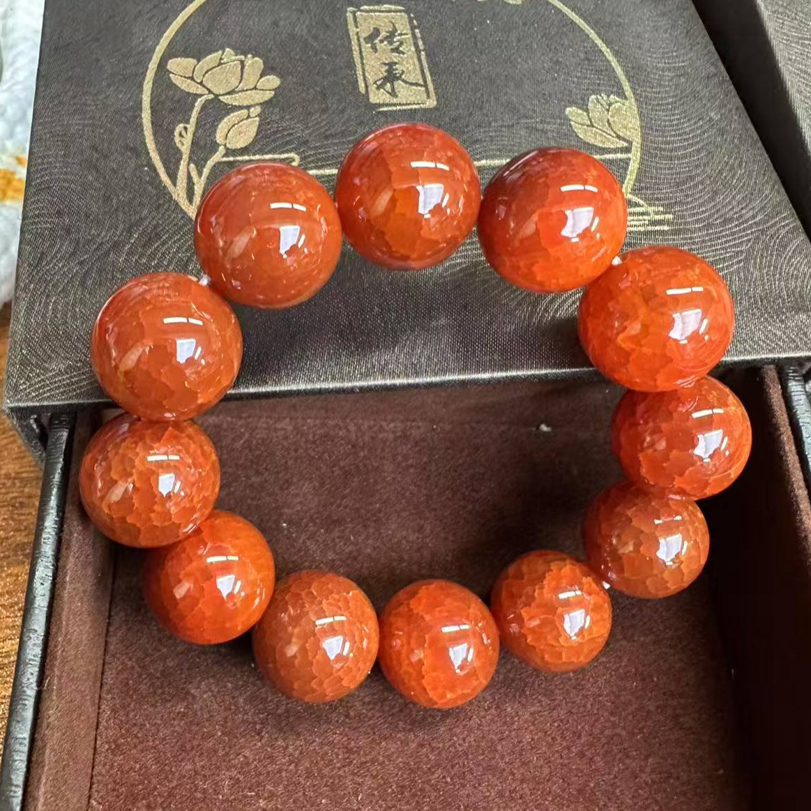 艺祥缘珠宝经典老料轻奢玉石龙鳞风雪手串