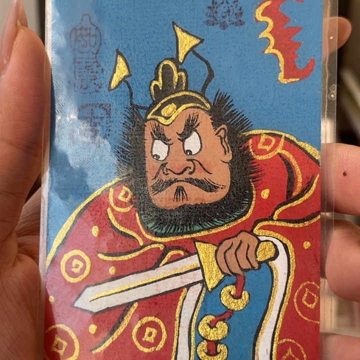 孤品朱砂奎爷蓝色经典款背贴