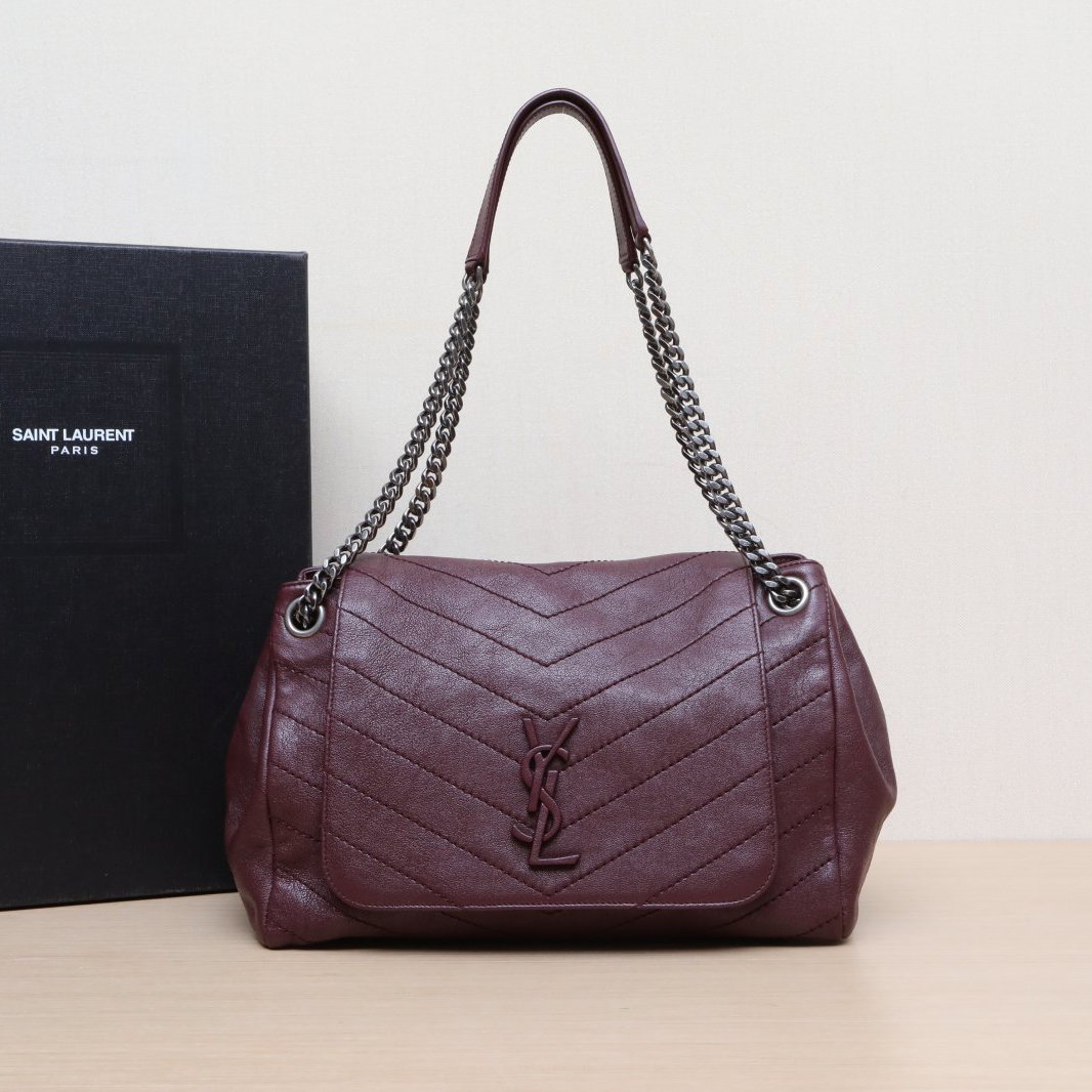 95新 YSL/圣罗兰 【娇】 酒红色 单肩包P225276567