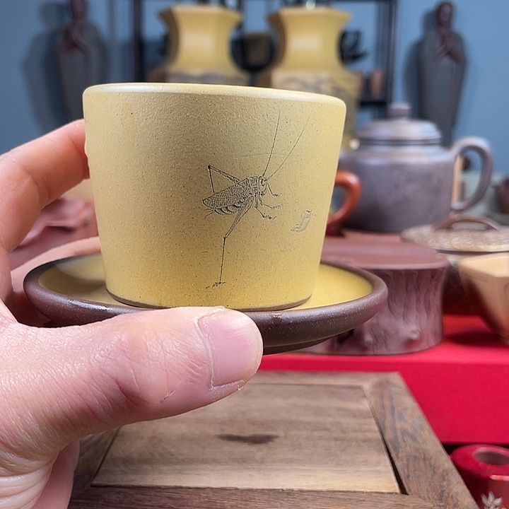 紫砂茶杯紫砂套杯微瑕