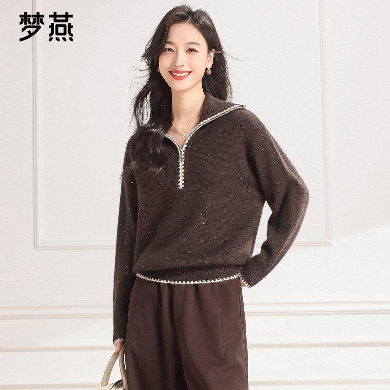 梦燕秋冬女款面料柔软细腻舒适保暖简约大气时尚羊毛衫CC11B5037