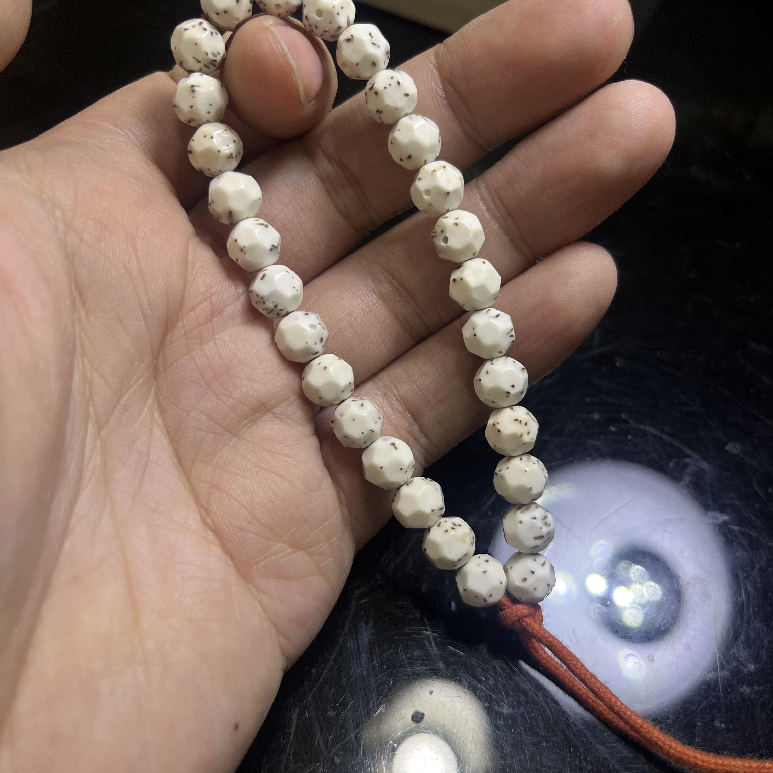 精品7.7瓷白一整天大留白稀疏星小胖墩星月菩提手串A7.7PDCB-6