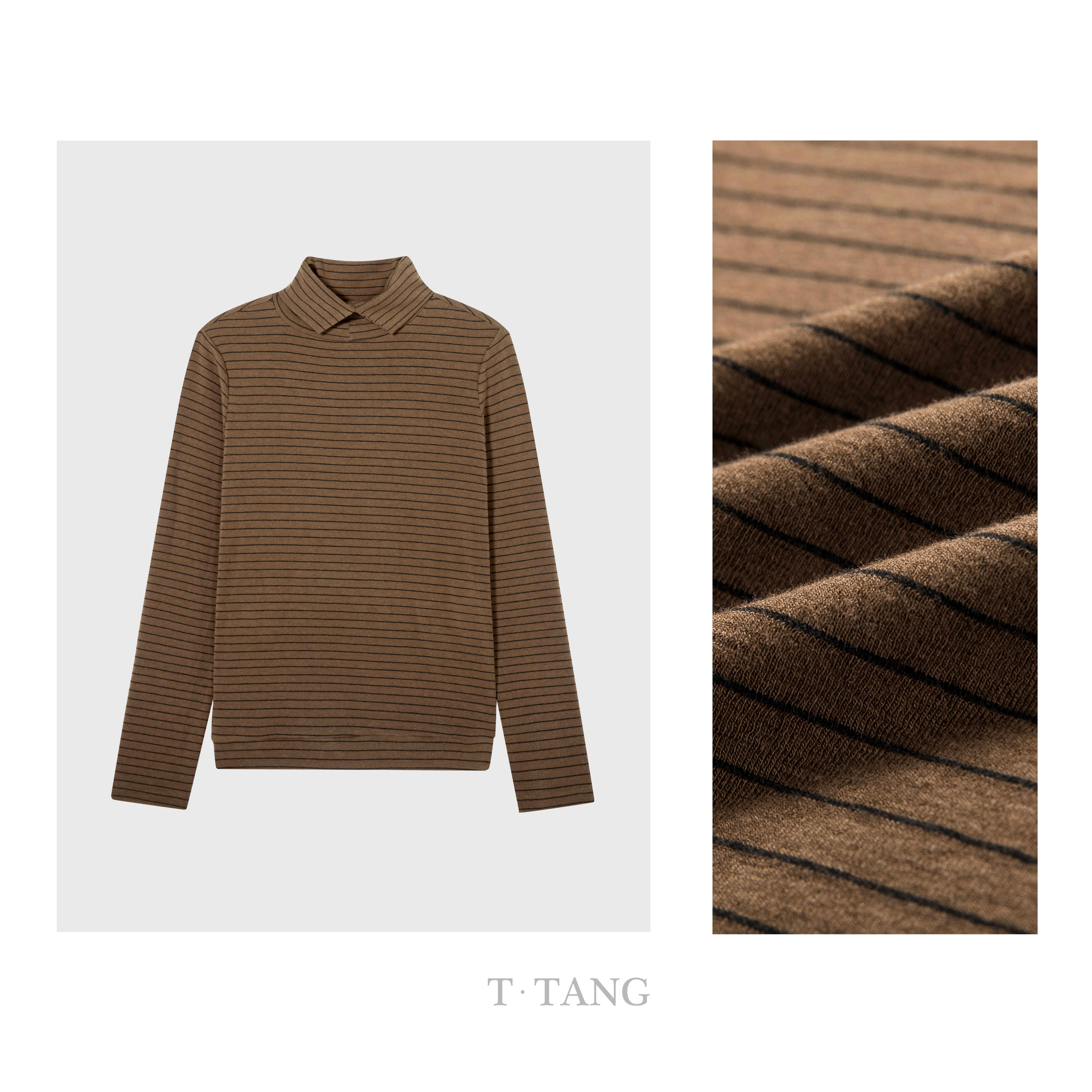 秋季新款260g精品色织螺纹棉亲肤超柔百搭高弹高领打底T【7180】TJ