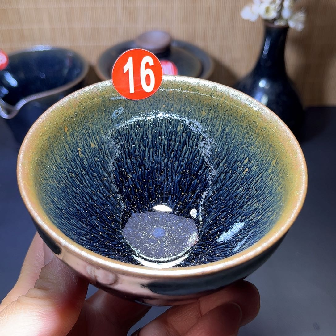 茶盏青蓝毫束口主人杯