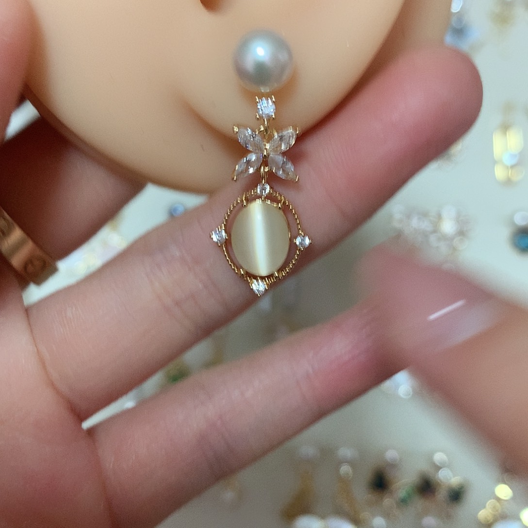 淡水珍珠耳饰合金