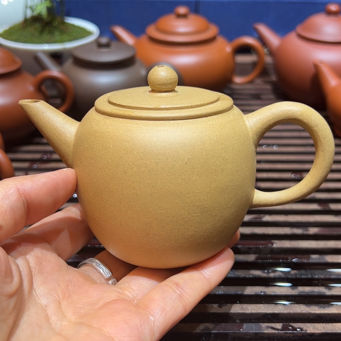 紫砂壶九十年代绿泥苹果140cc