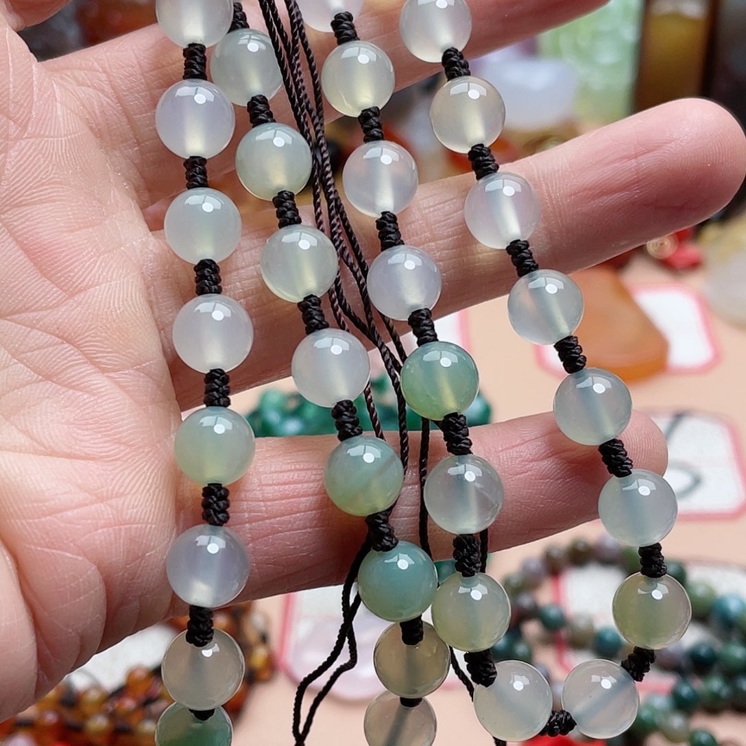 玛瑙/玉髓颈饰合金心**成