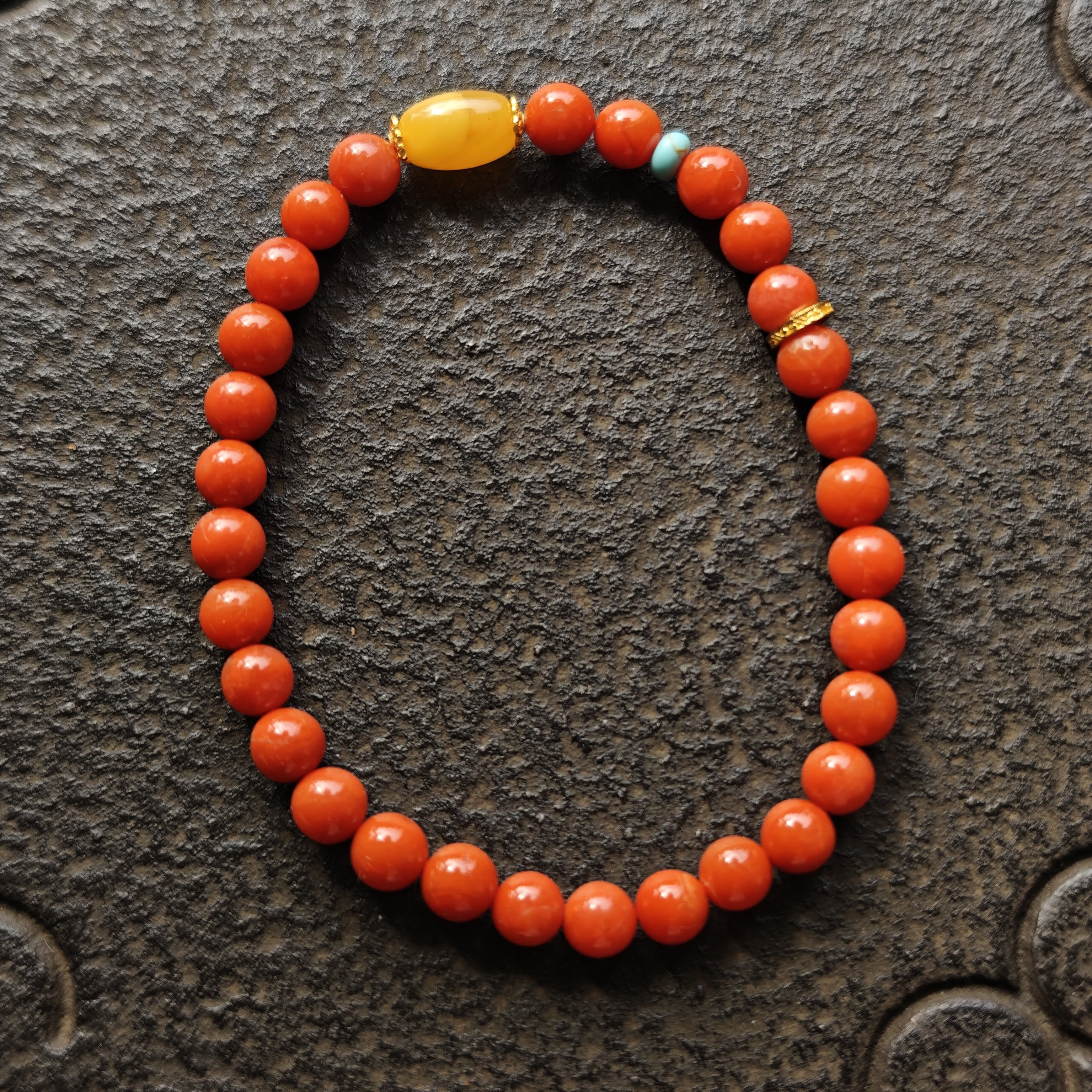 【沐姐珠宝】川料南红精致单圈5m+蜜蜡手串—高阶显白多样性发一-99