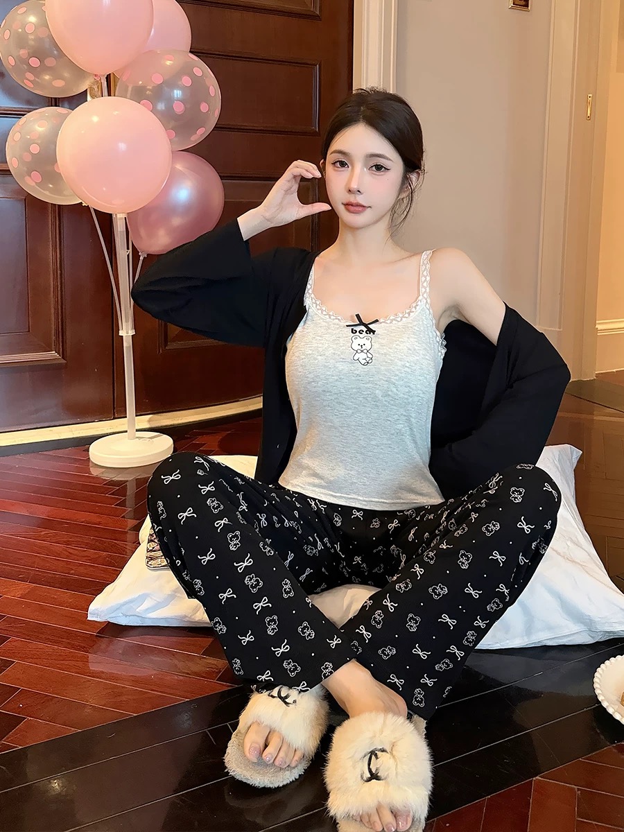 春夏款莫代尔棉睡衣套装仙女简约公主风睡衣家居服女