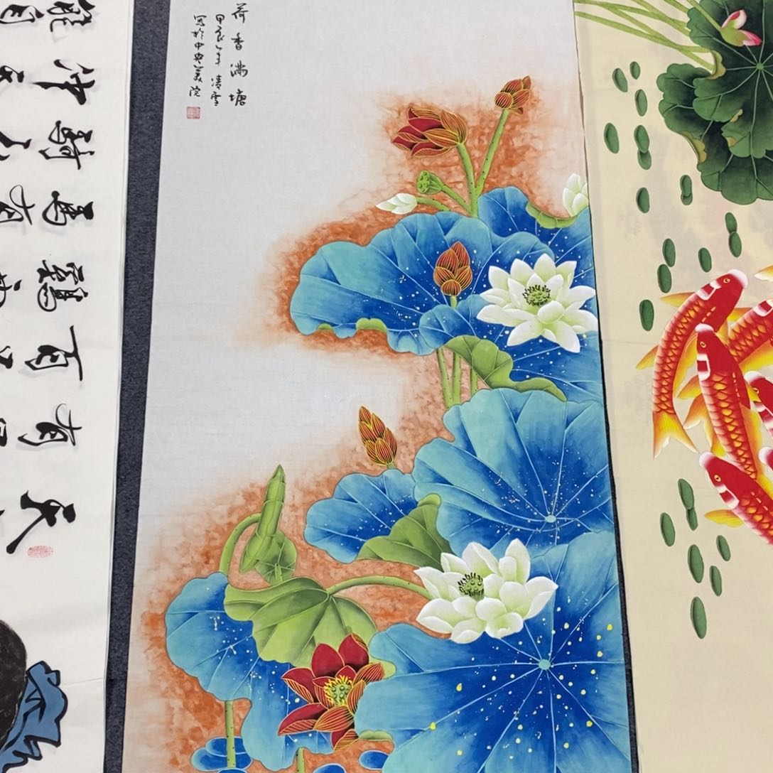 国画尺寸140✖️70四尺手绘工笔