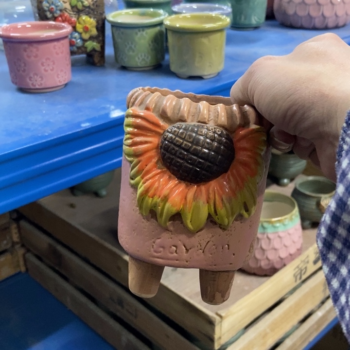 陶瓷花盆单场满9.9发9*13粉