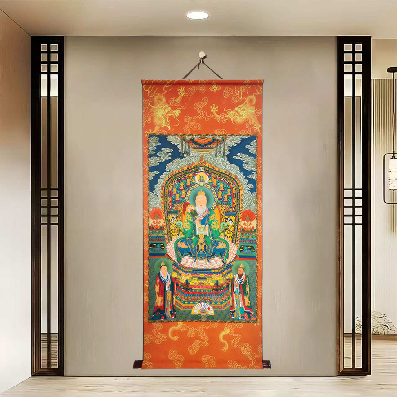 【太清道德天尊】60x140cm现代简约挂轴装饰画办公室家居装饰画