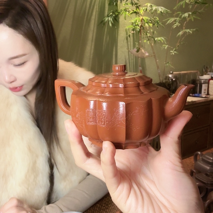 松***宏茶壶紫砂大红袍禅意