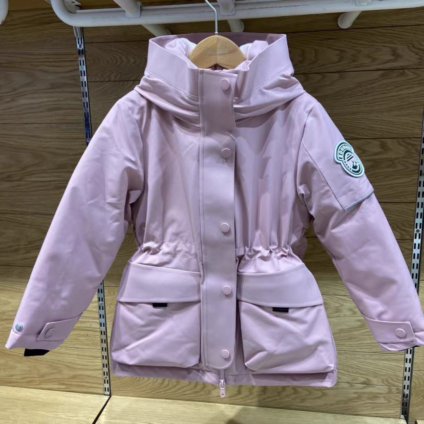 专柜正品水孩儿品牌童装冬季新款女童时尚可收腰中长款羽绒服厚潮