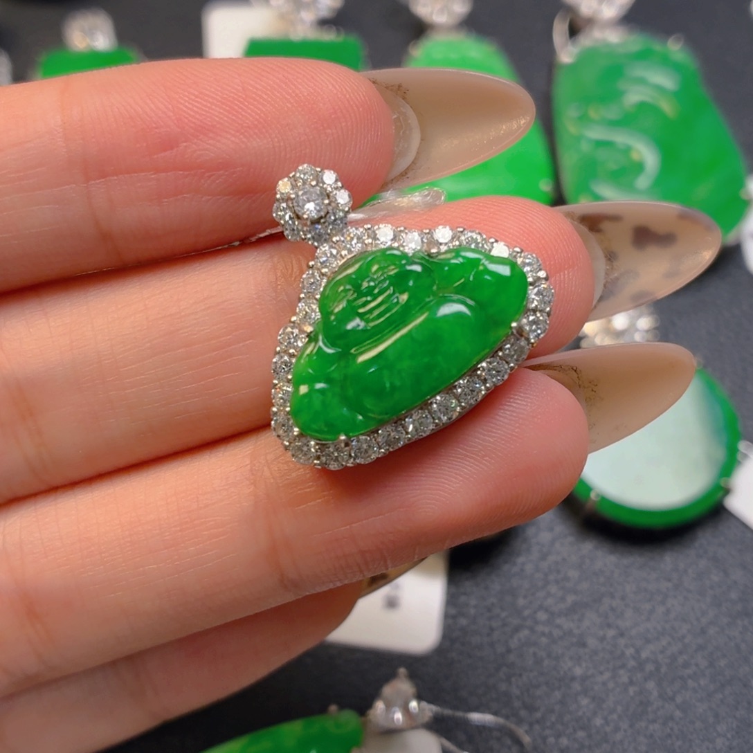 翡翠银S925镶嵌颈饰