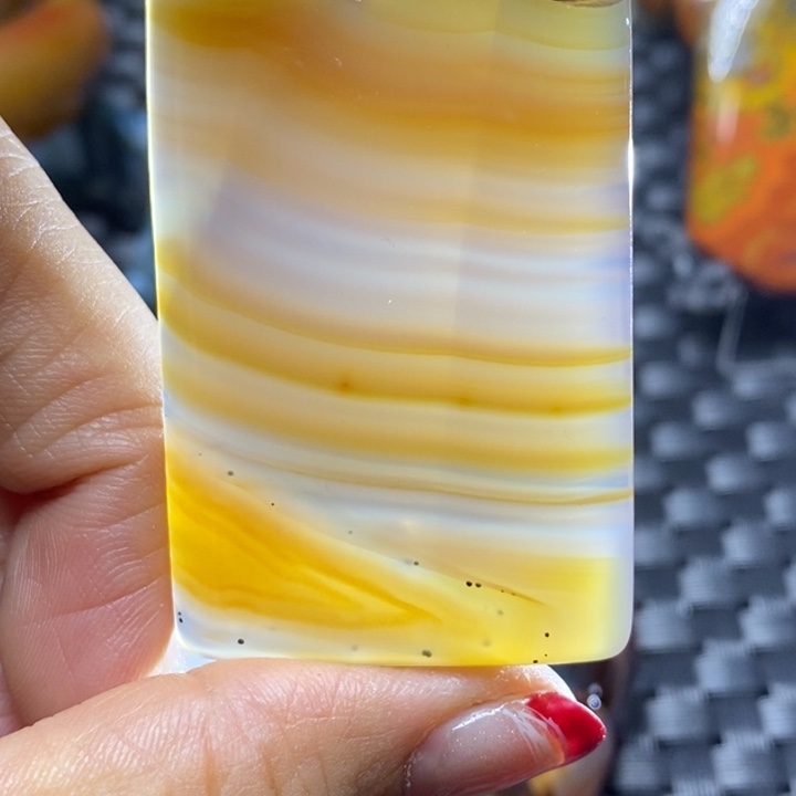 玛瑙/玉髓颈饰足银镀金镶嵌背***才