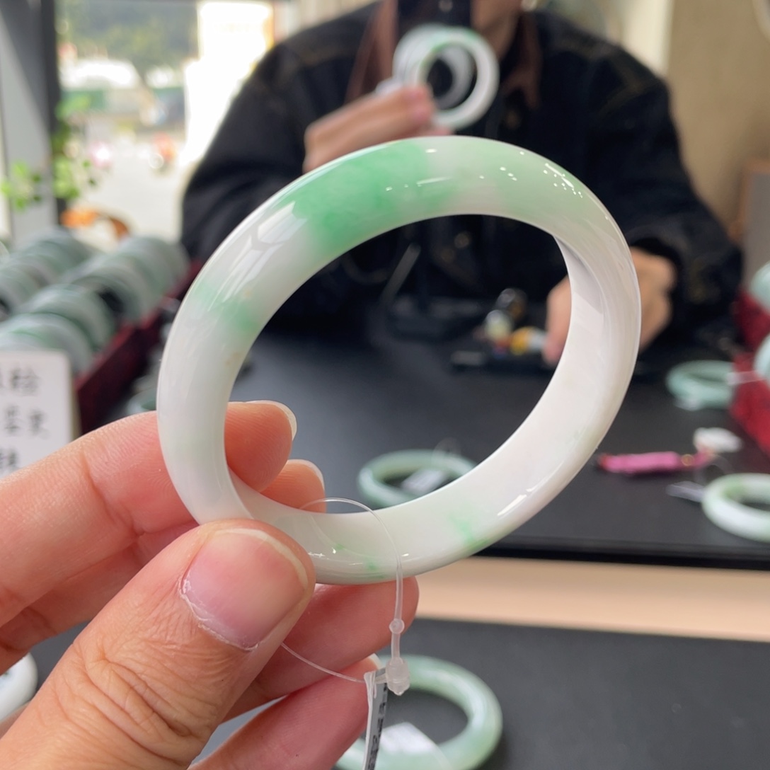 翡翠未镶嵌手镯13号链接56