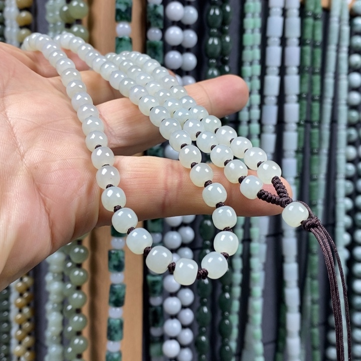 和田玉项链未镶嵌冷**星和田玉老型珠项链