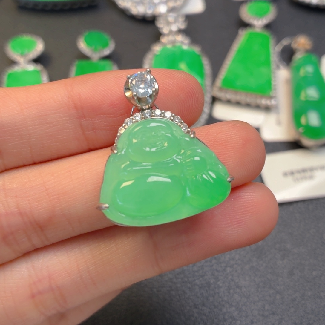 翡翠银S925镶嵌颈饰