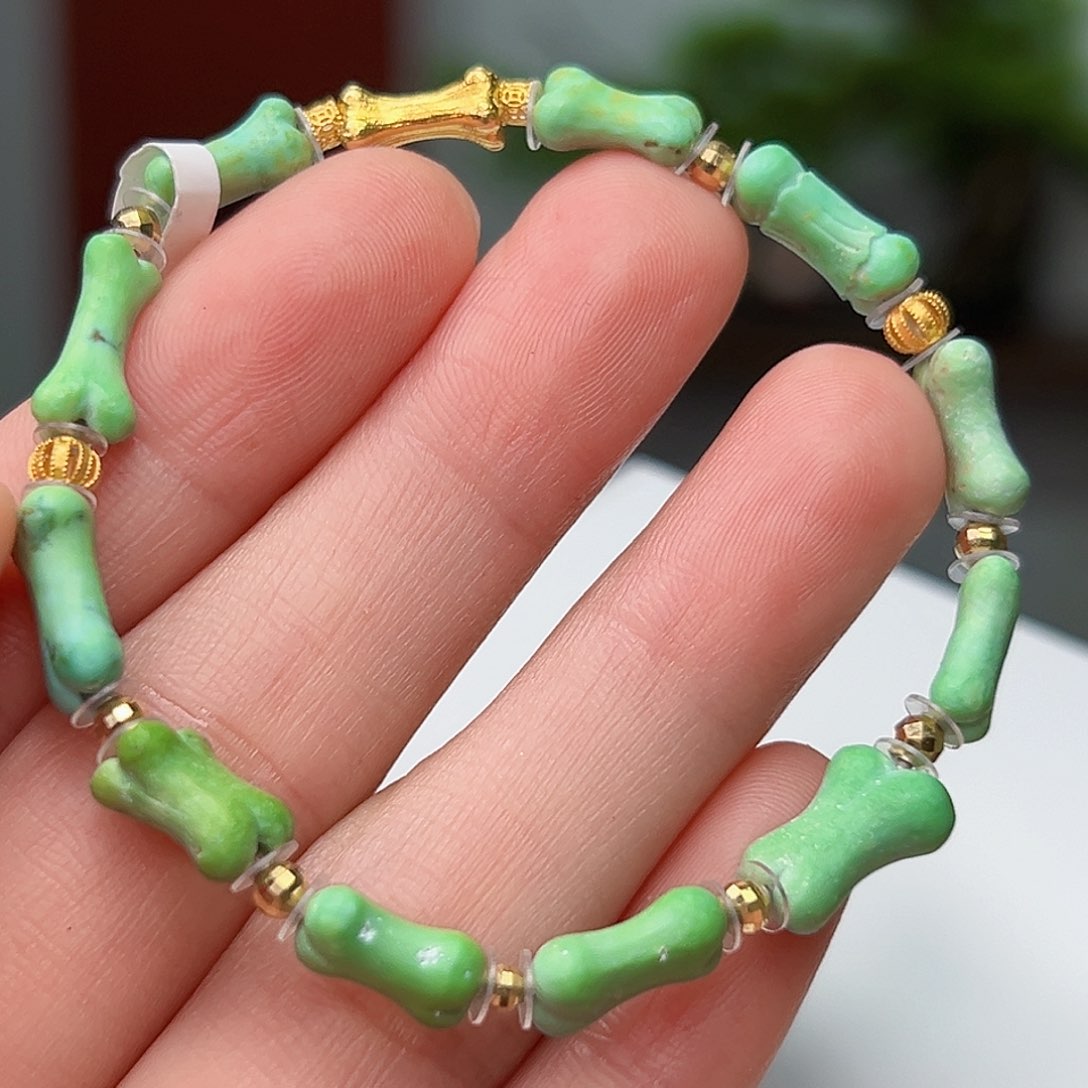 绿松石珠宝奇石18K金镶嵌