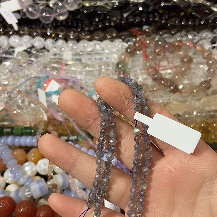 玛瑙/玉髓散珠灰月光切面卡4