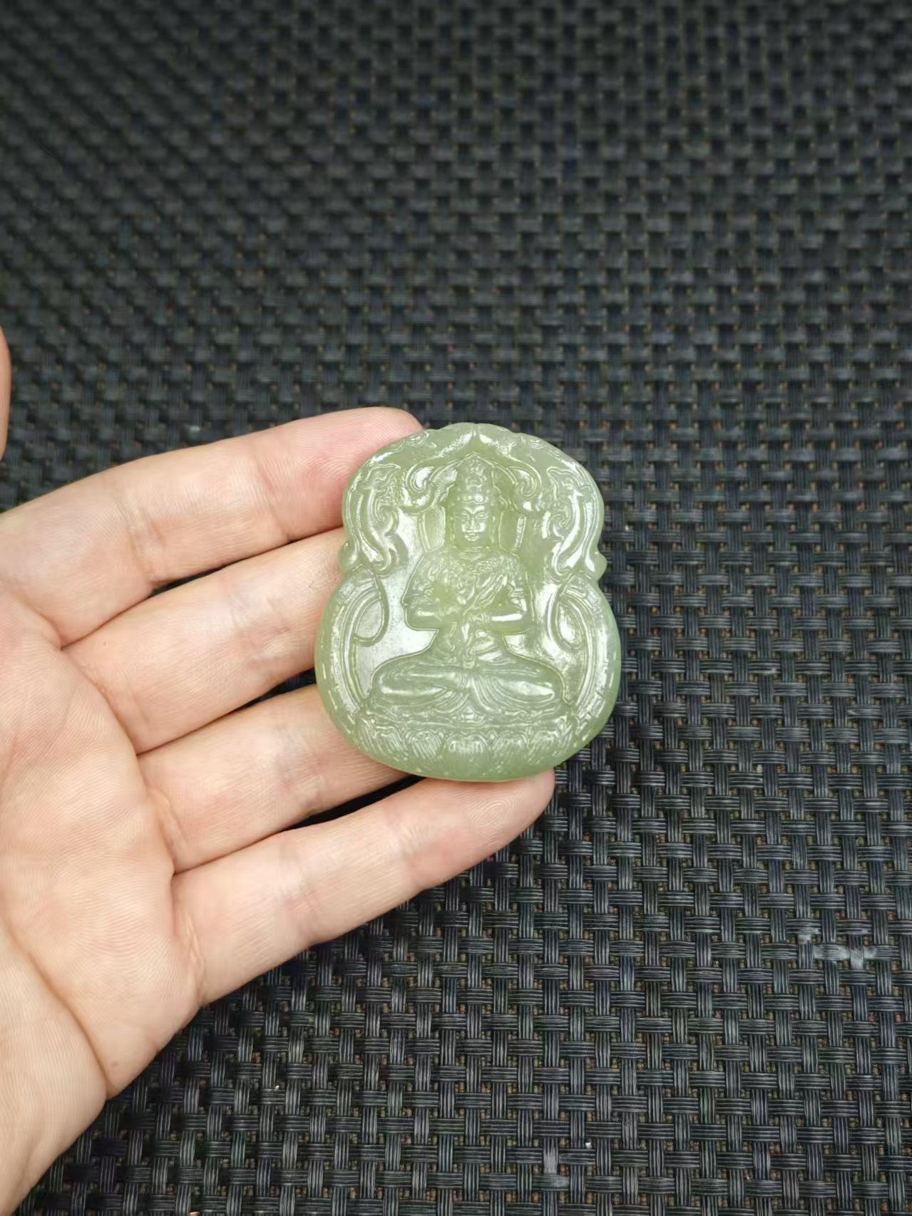 天然和田玉老料精雕观音吊坠2.15清货1