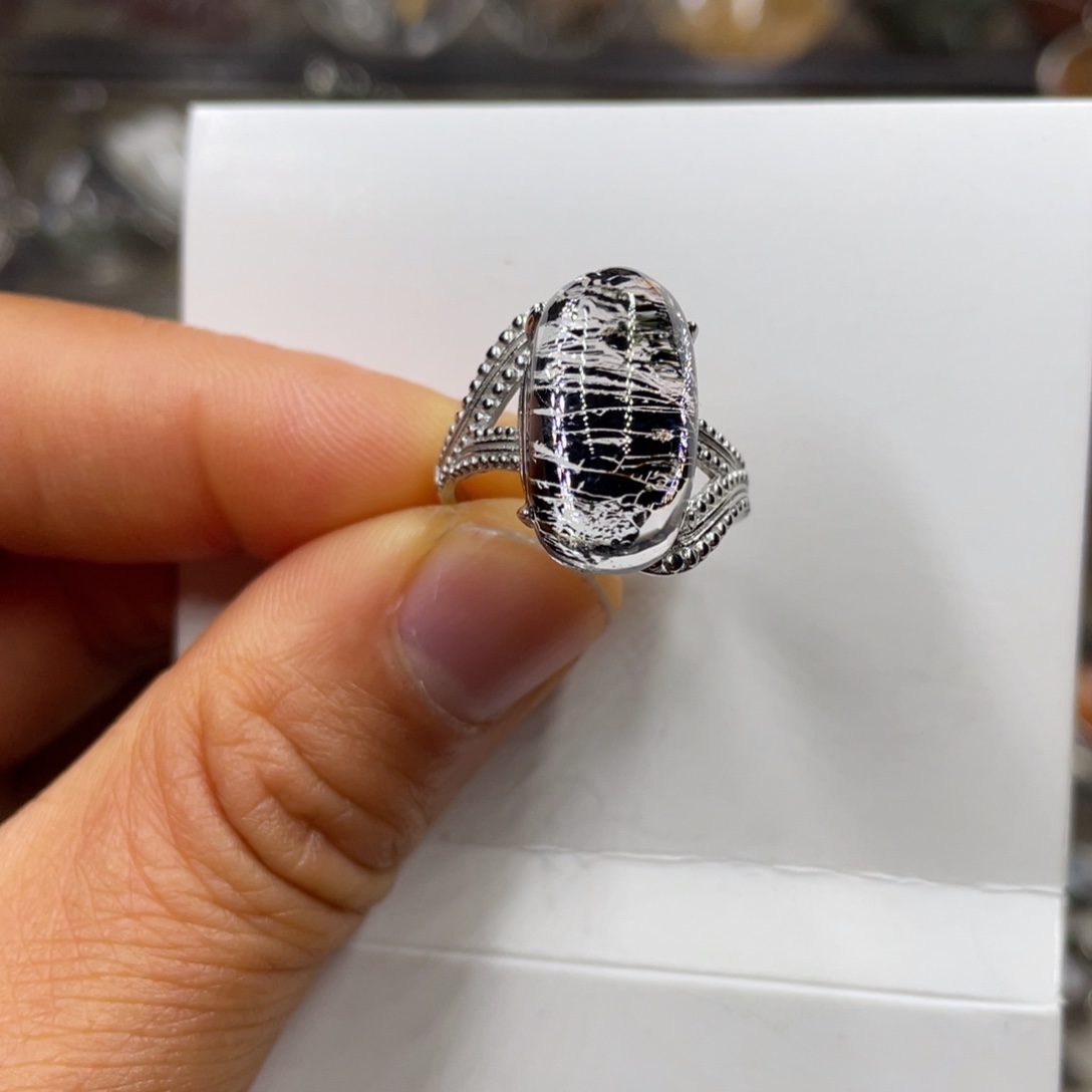 【闪购商品】水晶珠宝半成品银S925镶嵌戒指