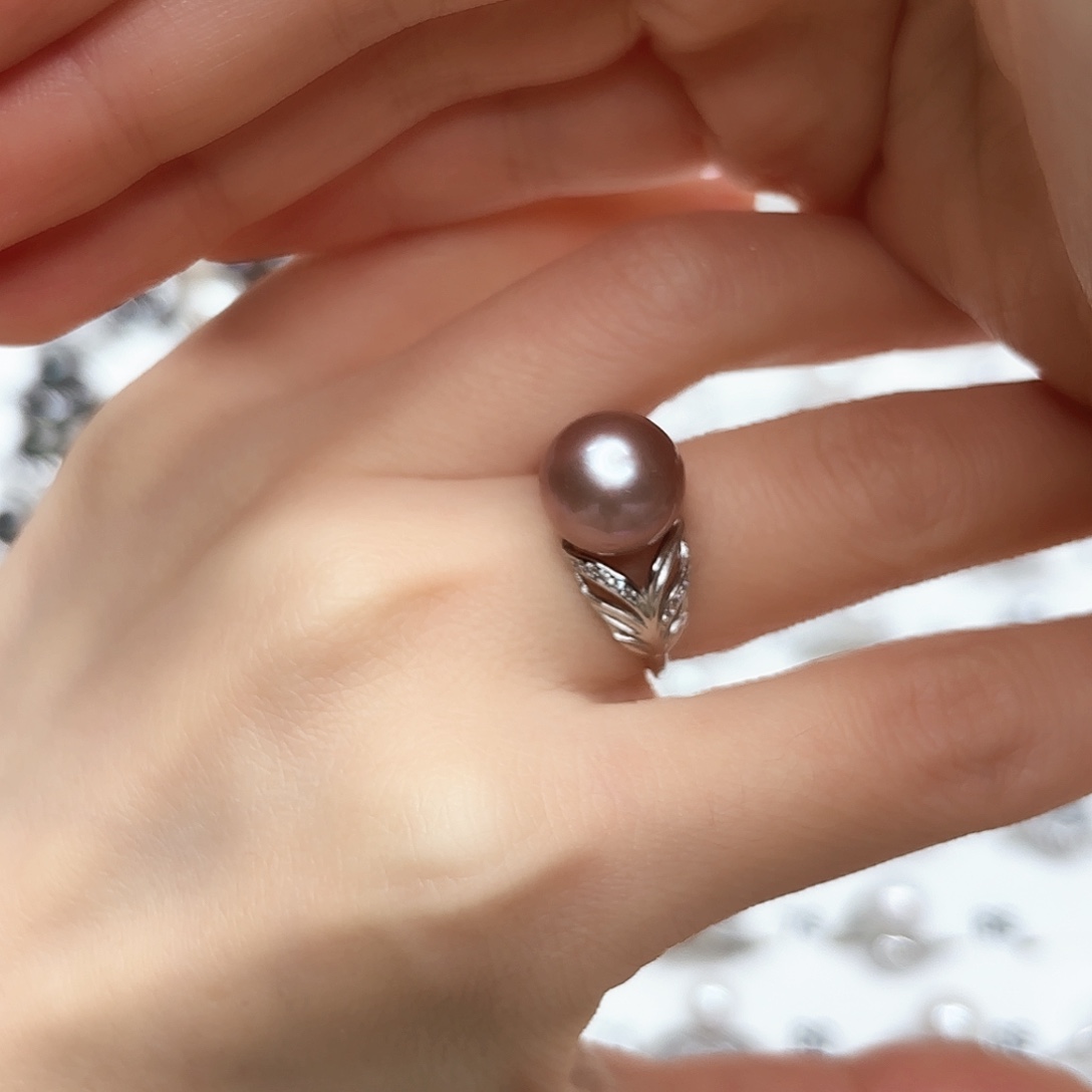 戒指淡水珍珠银S925镶嵌