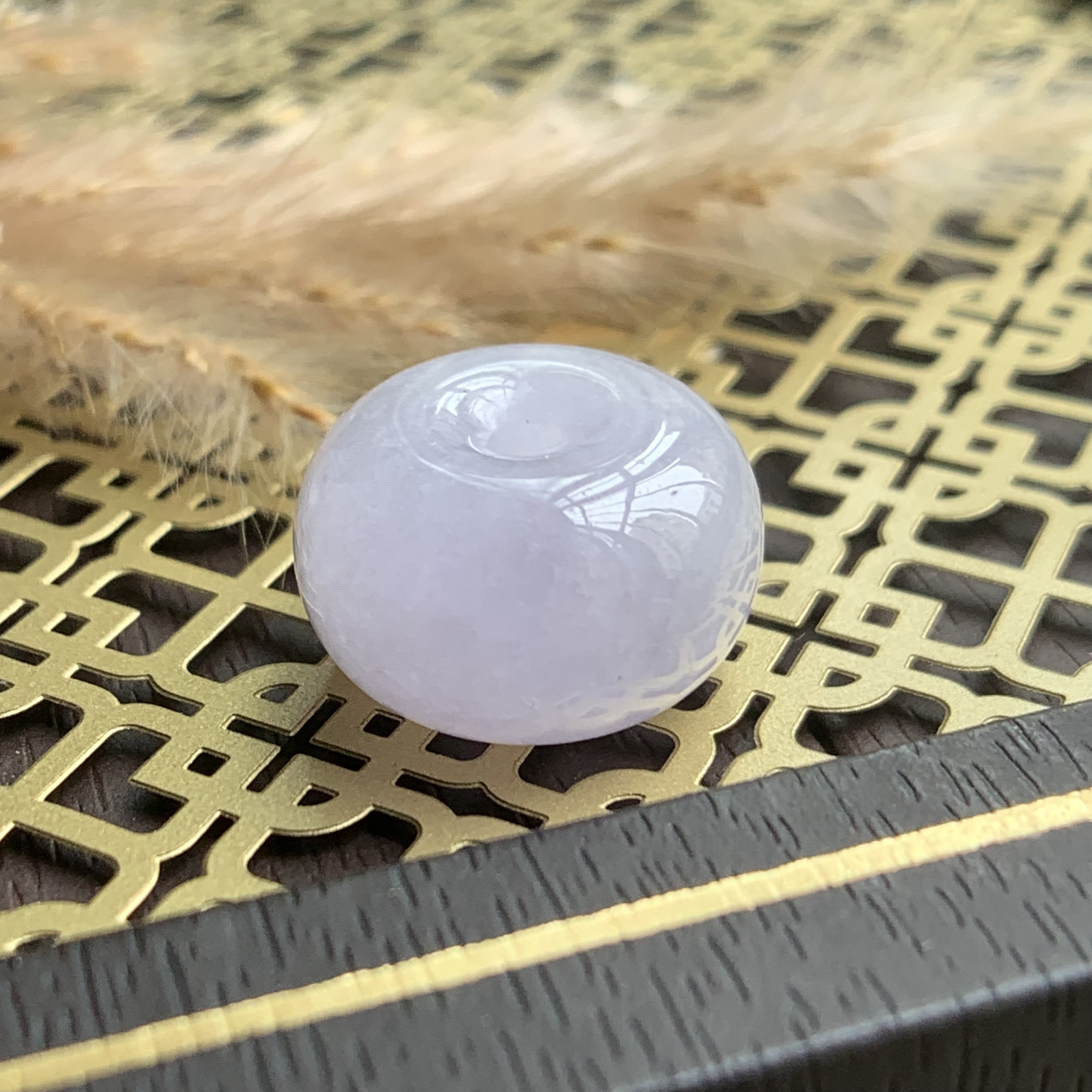 15.3-9.1冰粉紫鼓珠C0211天然翡翠见光不失色种老种水好有点内纹