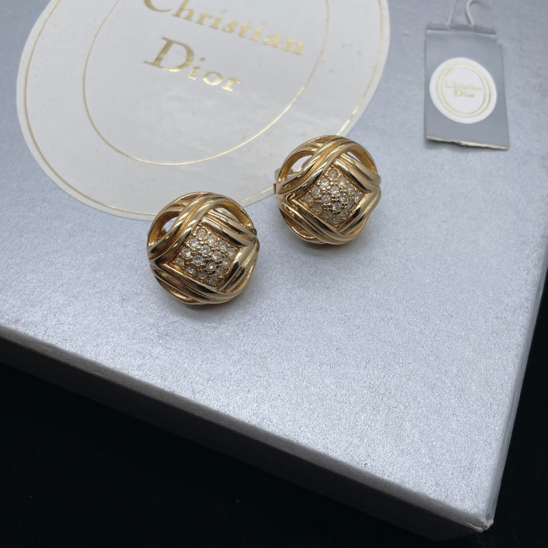 95新 DIOR/迪奥 立体绳结耳夹/d06237