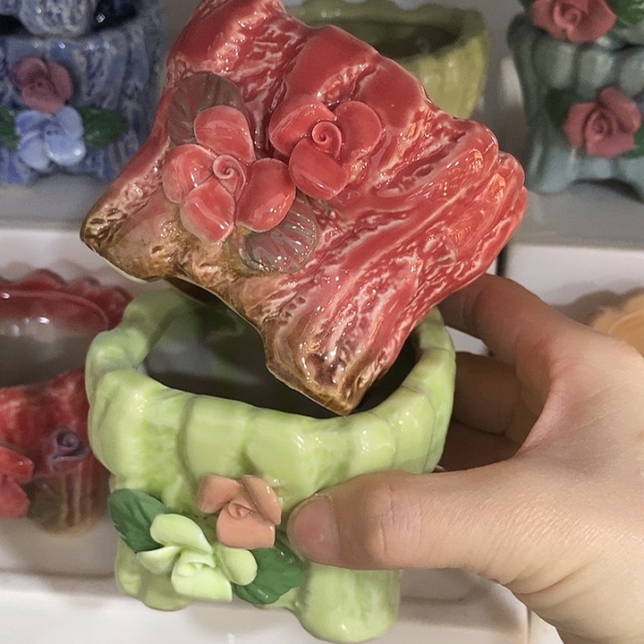 摆件陶凑单满12包邮发好盆有孔