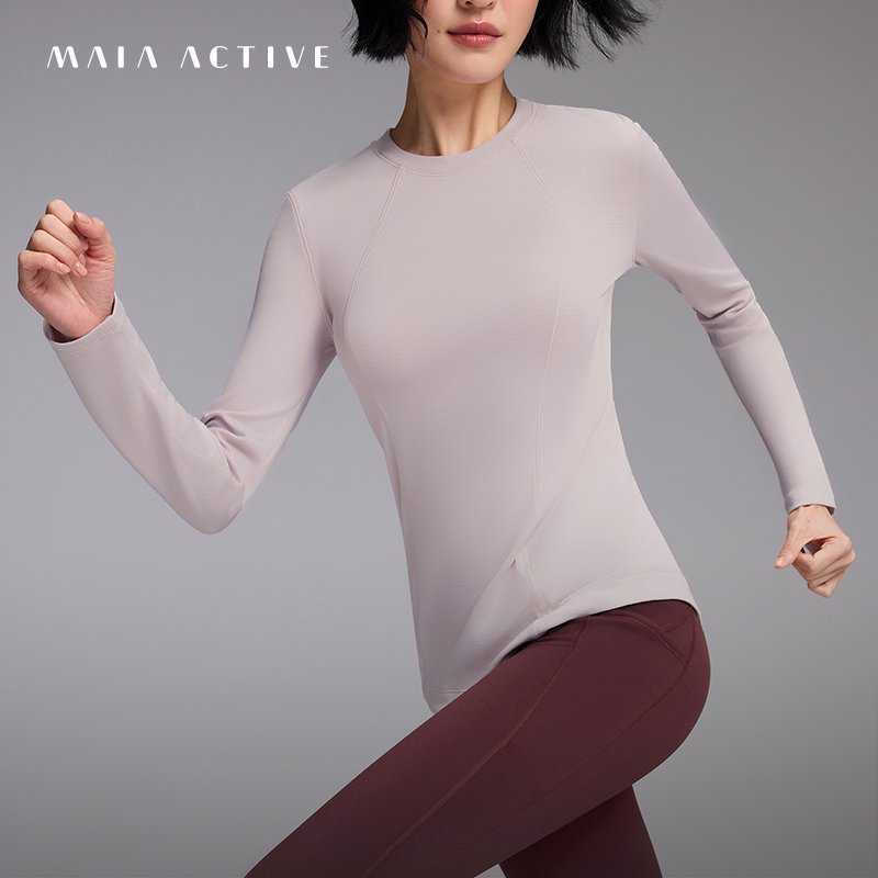 【10月上新】暖空气秋冬紧身运动小圆领运动T恤上衣 MAIA 54TL29