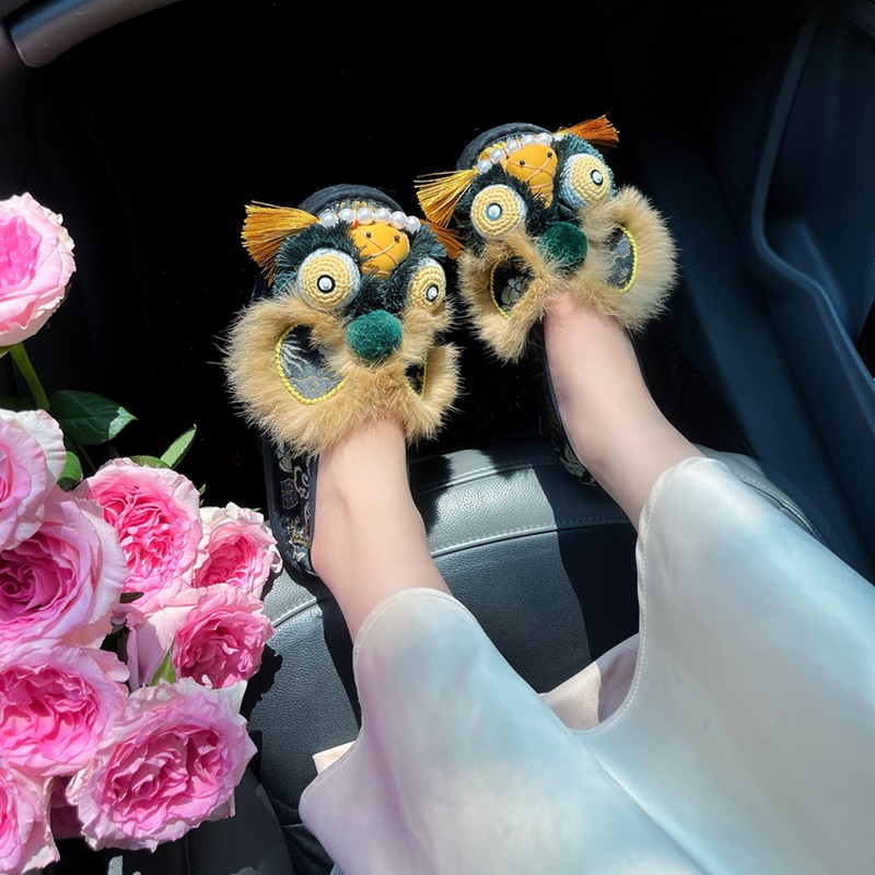 黄鲜森纯手工千层底非遗女单布鞋虎头舒适外穿时尚网红春秋黑金