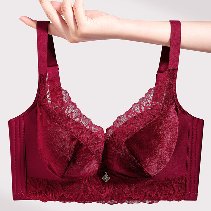 丝绒芭蕾美胸衣性感小胸聚拢收副乳调整无钢圈文胸ZM9478