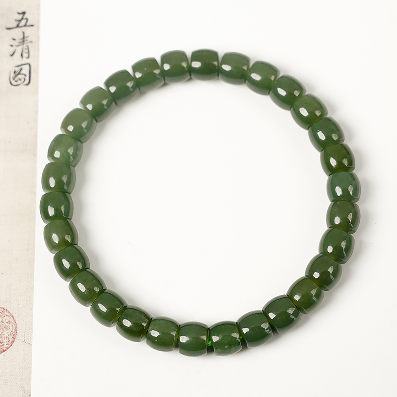 轻奢原创天然和田玉珠手串老型珠女士手链多样性发一-8581